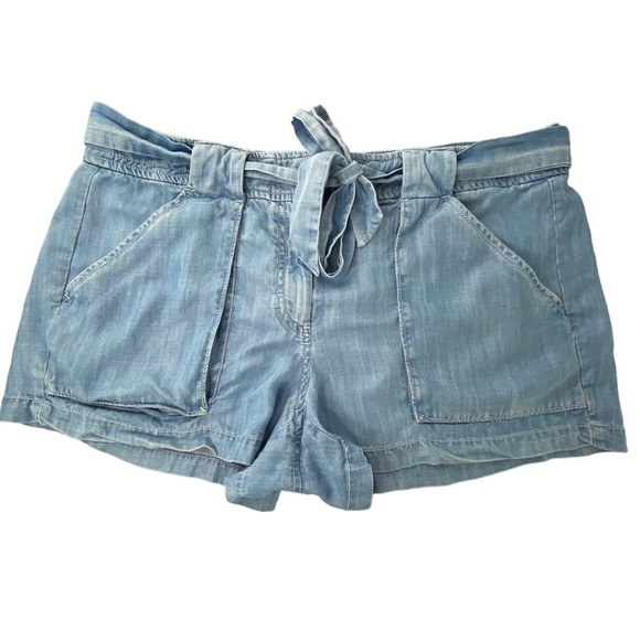 Loft chambray light blue soft belted shorts, 12 - Picture 1 of 11